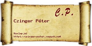 Czinger Péter névjegykártya