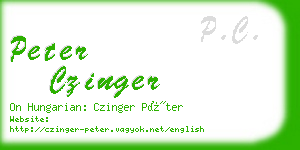 peter czinger business card